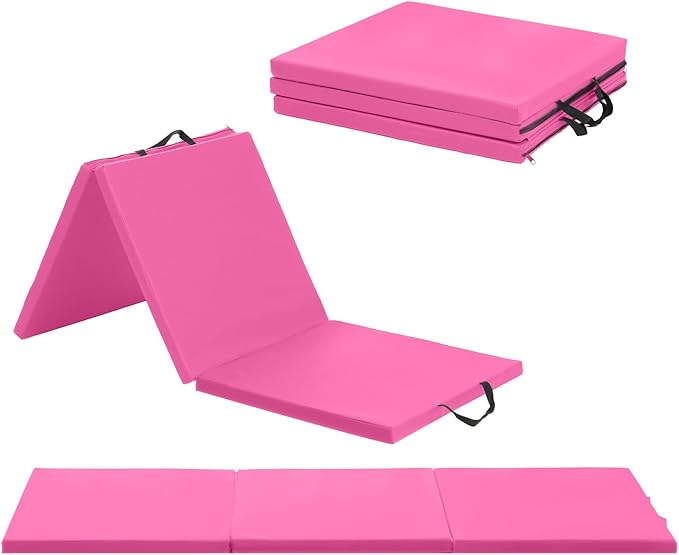 Gymnastics Mats Foldable Tumbling Mats Portable Gymnastics Exercise Mat 2'x6'/2.5'x6.4'/4'x6'/4'x8'/4'x10'/ Gymnastics Tumbling Mats Pad Home Exercise Panel Mat With Carrying Handles