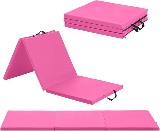 Gymnastics Mats Foldable Tumbling Mats Portable Gymnastics Exercise Mat 2'x6'/2.5'x6.4'/4'x6'/4'x8'/4'x10'/ Gymnastics Tumbling Mats Pad Home Exercise Panel Mat With Carrying Handles