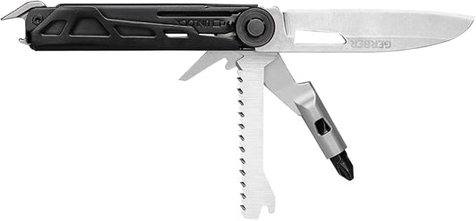 Gerber Gear Armbar Trade 8-in-1 Multi-tool - 2.5" Plain Edge Blade, Pry Bar, Hammer - EDC Gear and Equipment - Onyx