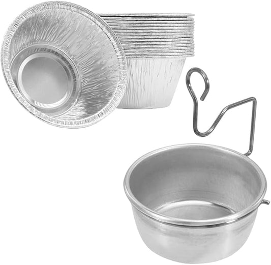 Universal Grease Cup for Char-Broil Kenmore Outdoor Grills and Other Similar Grills, Grease Catcher Cup with Holder and 15-Pack Aluminum Drip Liner for Charbroil 5884694