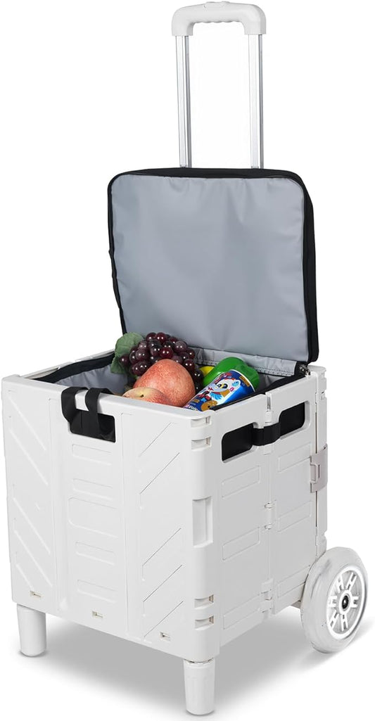 Cooler Bag Wheeled，Large Insulated Rolling Cooler Collapsible Leakproof Portable Hard Framed Ice Packs for Camping Picnic Beach Travel