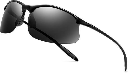 SUNGAIT Ultra-light Sports Sunglasses Rimless Polarized Sun Glasses for Men Fishing Running UV400 Protection