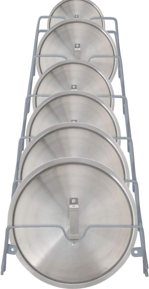 Evelots 2-in-1 Pot Lid Organizer with Towel Holder - 2 Pack, 3-Tier Cabinet Door Rack - Space-Saving Kitchen Organizer for Glass or Metal Pan Lids & Towels - Over the Door Design - Chrome