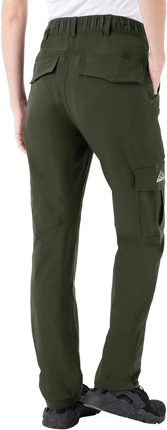 Rdruko Women's Hiking Cargo Pants Water-Resistant Quick Dry UPF 50+ Travel Camping Work Pants Zipper Pockets