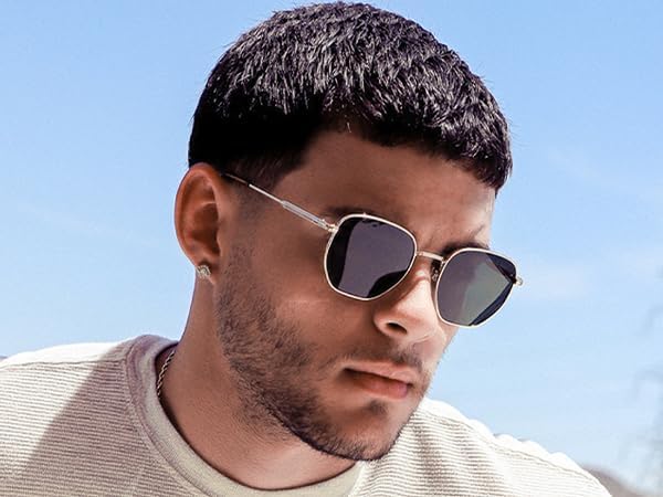 ZENOTTIC Hexagon Polarized Retro Sunglasses for Men Women-Vintage Metal Frame Design UV Protection Trendy Fashion Shades