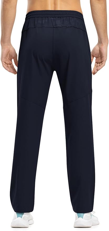 TBMPOY Men's Lightweight Hiking Travel Pants Breathable Athletic Fishing Active Joggers Zipper Pockets