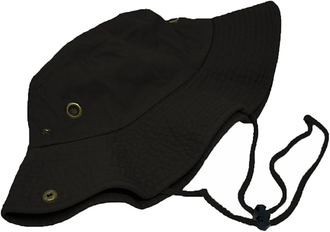 Glory Max Washed Cotton Bucket Hat with Chin Strap Fishing Sun Safari Boonie Cap