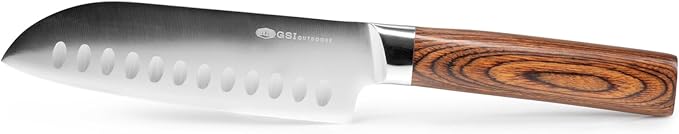 GSI Outdoors RAKAU 6" Chef Knife with Reclaimed Wood Handle and Protective Sheath