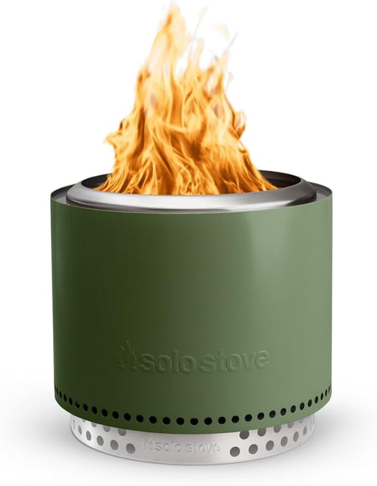 Solo Stove Bonfire with Stand | 19.5" Smokeless Fire Pit, Removable Ash Pan | Portable Stainless Steel Wood Burning Outdoor Fireplace, Ideal for 4–6 People, 21.75 lbs, Deep Olive