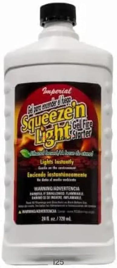 Imperial Squeez 'N Light Fire Starter Gel – KK0343 | 22 oz Bottle | Smokeless, Odorless, Gelled Alcohol | Instant Ignition | Long-Burning & Clean Flame