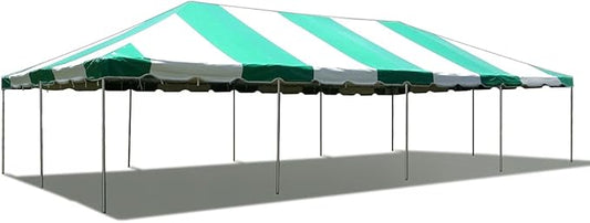 Party Tents Direct 20'x40' Weekender West Coast Tent Frame Party Tent (Green/White) PVC Top with Storage Bag - Tents for Parties, Weddings, Birthdays, Banquets, Fiestas, Workshop, Outdoor Event
