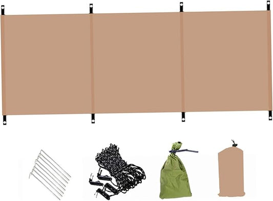 Windbreaker, 98x28 Inch Oxford Cloth Camping Wind Blocker with Ground Nails & Wind Ropes & Storage Bag, Sunbathing Privacy Screen for Outdoor