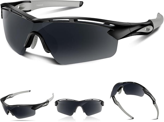 Rosemal Sports Sunglasses Polarized Cycling Sunglasses Running Driving Fishing Hiking for Men Women UV400 TAC TR90