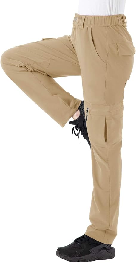 Rdruko Women's Hiking Cargo Pants Water-Resistant Quick Dry UPF 50+ Travel Camping Work Pants Zipper Pockets