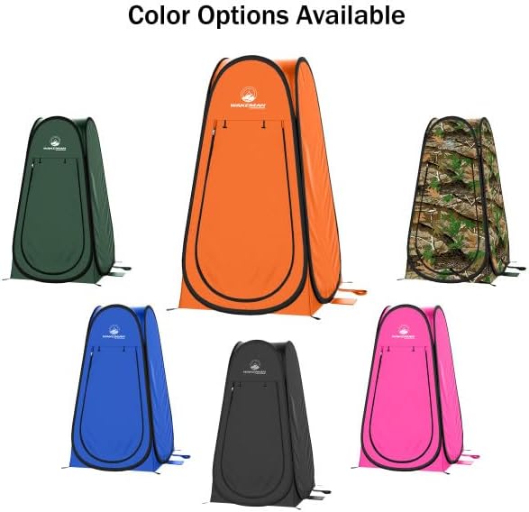 Pop Up Pod - Privacy Shower Tent, Dressing Room, or Portable Toilet Stall with Carry Bag for Camping, Beach, or Tailgate by Wakeman Outdoors (Orange)