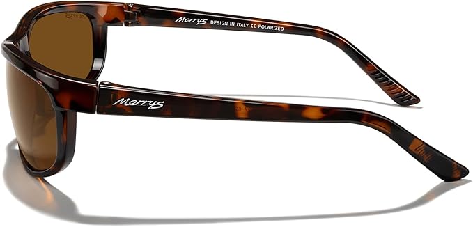 MERRY'S Wrap Around Sport Polarized Sunglasses for Men Women Driving Fishing Cycling Running UV400 Protection S3027