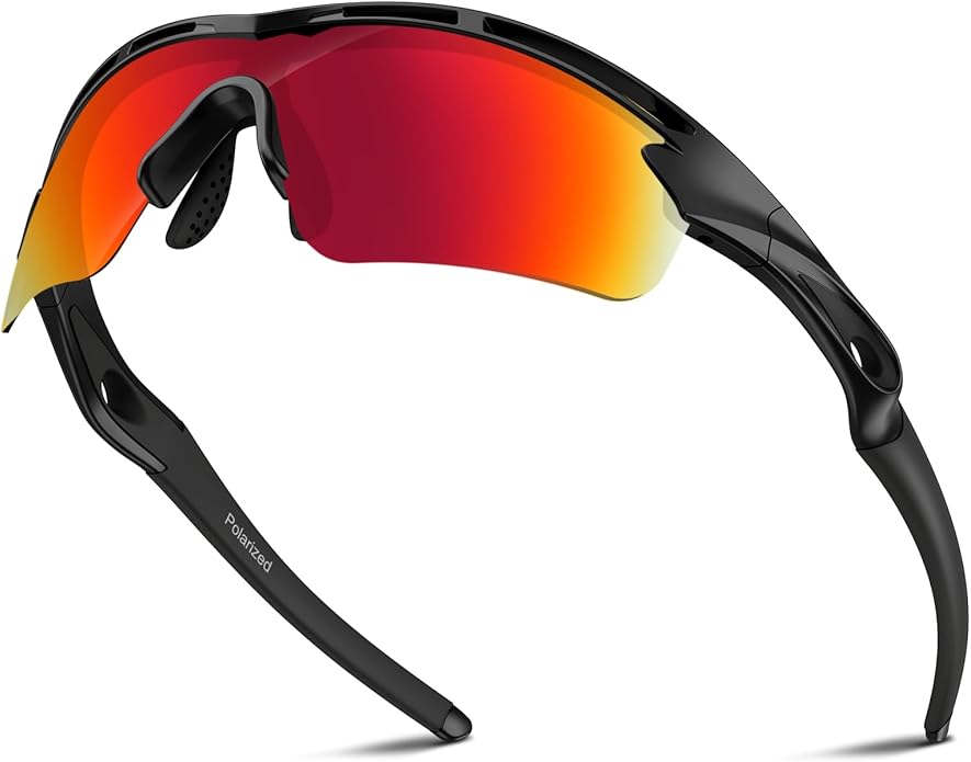 Rosemal Sports Sunglasses Polarized Cycling Sunglasses Running Driving Fishing Hiking for Men Women UV400 TAC TR90