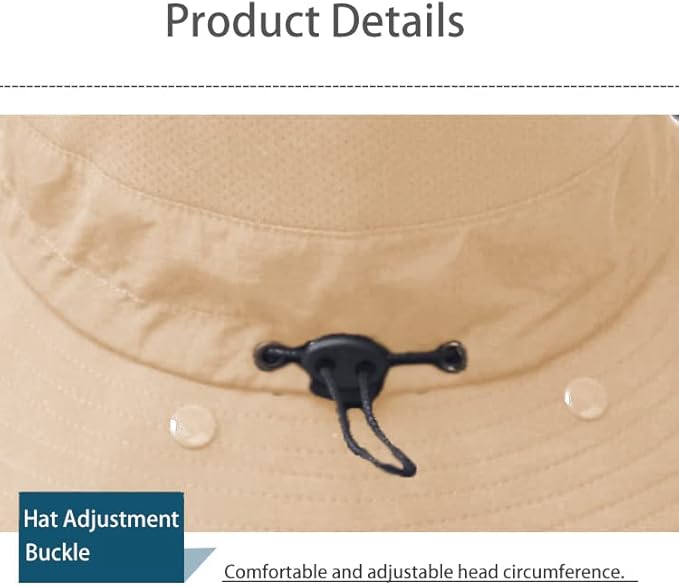 Fishing Hat for Men Sun Protection Hat with Removable Mesh Face Neck Flap Cover Windproof Strap for Men and Women