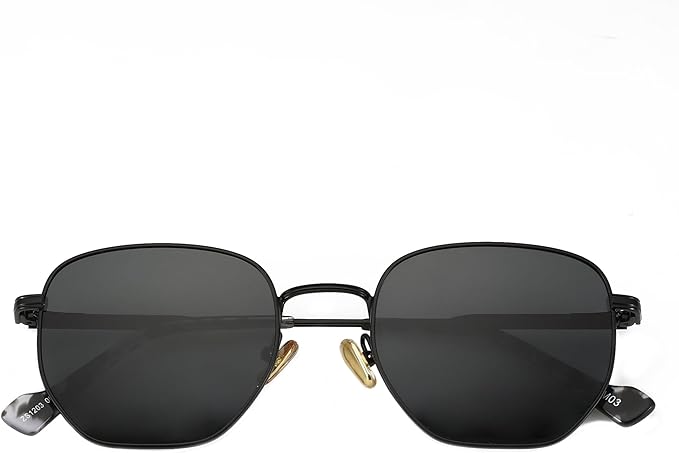 ZENOTTIC Hexagon Polarized Retro Sunglasses for Men Women-Vintage Metal Frame Design UV Protection Trendy Fashion Shades