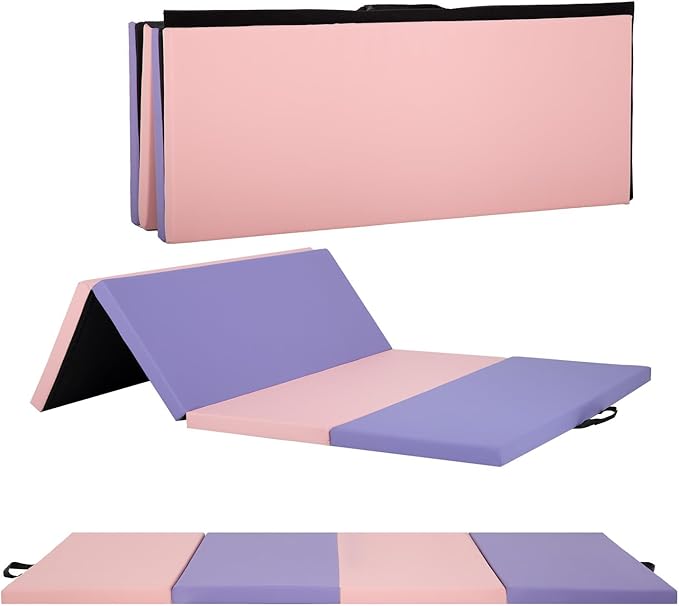 Gymnastics Mats Foldable Tumbling Mats Portable Gymnastics Exercise Mat 2'x6'/2.5'x6.4'/4'x6'/4'x8'/4'x10'/ Gymnastics Tumbling Mats Pad Home Exercise Panel Mat With Carrying Handles