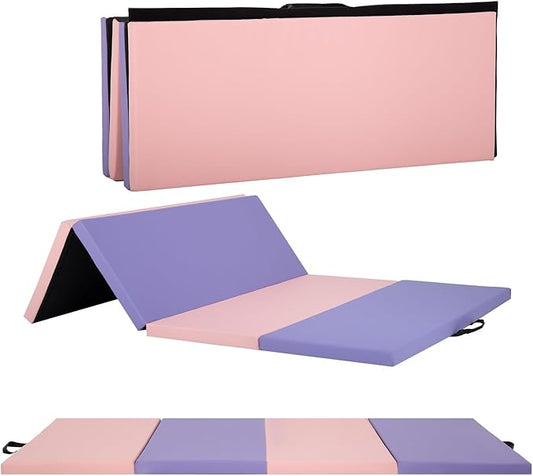 Gymnastics Mats Foldable Tumbling Mats Portable Gymnastics Exercise Mat 2'x6'/2.5'x6.4'/4'x6'/4'x8'/4'x10'/ Gymnastics Tumbling Mats Pad Home Exercise Panel Mat With Carrying Handles