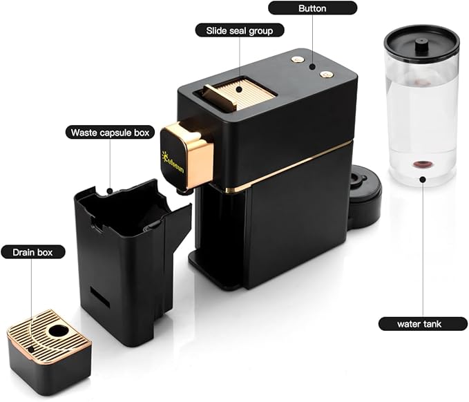 Mini Espresso Coffee Machine for Capsules Compatible with Nespresso OriginalL Machine, Espresso Maker Single Serve, Bestpresso Coffee Capsules Peet's Espresso more (Black)