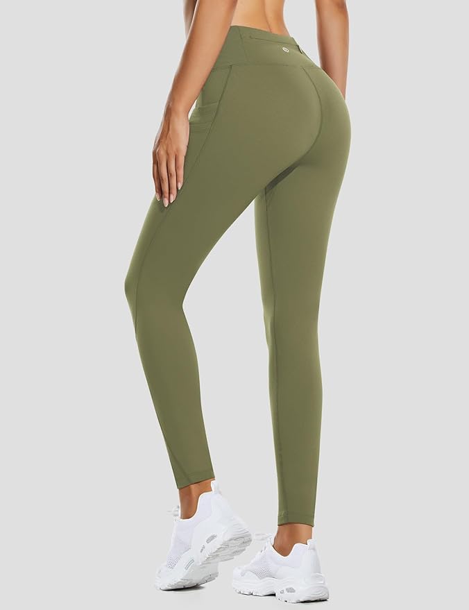baleaf Women's Fleece Lined Leggings Water Resistant Thermal Winter Warm Tights High Waisted with Pockets Running Gear