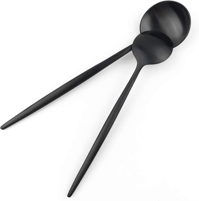 Gugrida Black Flatware, Royal 20 Piece Luxury Matte Finish 18/10 Stainless Steel Tableware Sets for 4 Including Forks Spoons Knives, Camping Silverware Travel Utensils Set Cutlery (Black)