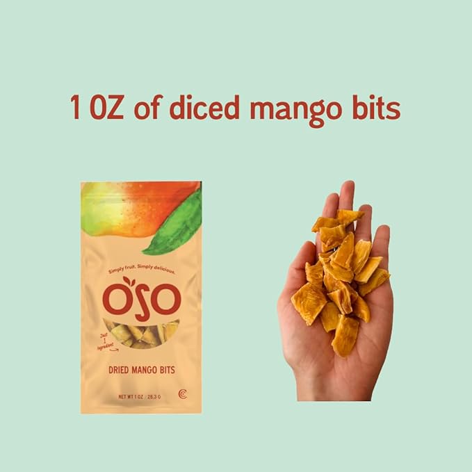 Oso Snacks Dried Mango Bundle | Big Bag + Snack Size (23oz + 1oz) | No Sugar Added | No Preservatives | 100% Fruit | No GMO | Simply Fruit. Simply Delicious.