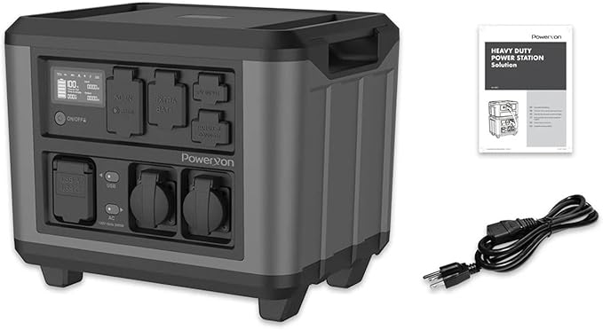 Portable Power Station, 2000W(Peak 4000W) Solar Generator, 1500Wh, 1.5 Hrs Full Charging LiFePO4 Battery Backup Solar Powered Generator for Home Emergency Camping RV