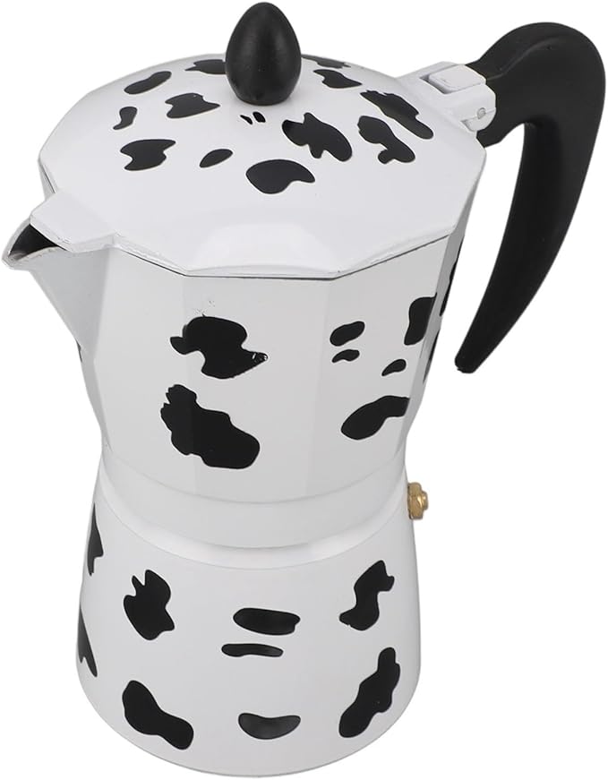 Coffee Pot,Coffee Pot Household Hand Pour Kettle Concentrated Milk Cow Color with Italy Aluminium for Kettle Boil for Home Cafe Outdoor Activities Camping Travel (6 Cups 300ML)