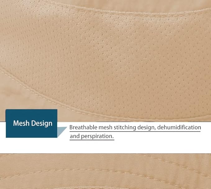 Fishing Hat for Men Sun Protection Hat with Removable Mesh Face Neck Flap Cover Windproof Strap for Men and Women