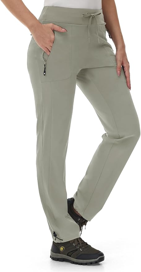 Rdruko Women's Hiking Pants Quick Dry Lightweight Water Resistant Outdoor Pants Athletic Joggers with Zipper Pockets