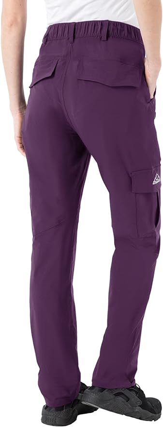 Rdruko Women's Hiking Cargo Pants Water-Resistant Quick Dry UPF 50+ Travel Camping Work Pants Zipper Pockets