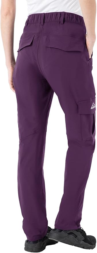 Rdruko Women's Hiking Cargo Pants Water-Resistant Quick Dry UPF 50+ Travel Camping Work Pants Zipper Pockets
