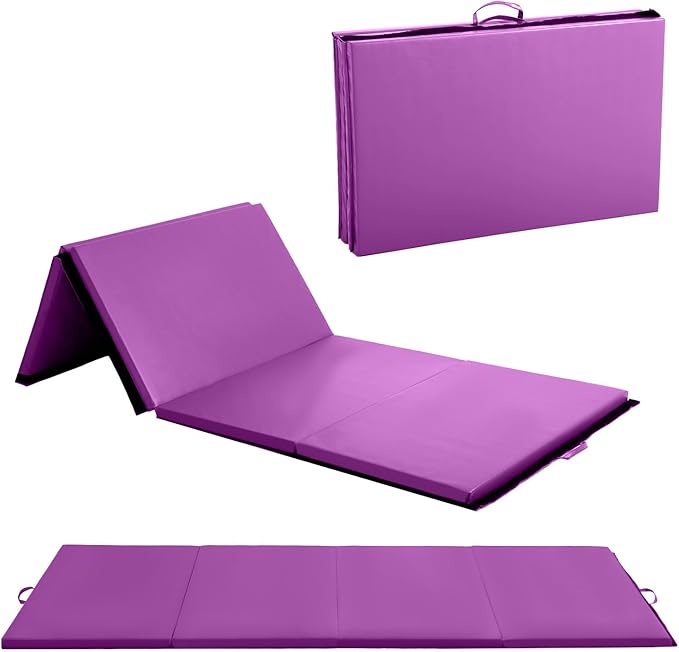 Gymnastics Mats Foldable Tumbling Mats Portable Gymnastics Exercise Mat 2'x6'/2.5'x6.4'/4'x6'/4'x8'/4'x10'/ Gymnastics Tumbling Mats Pad Home Exercise Panel Mat With Carrying Handles