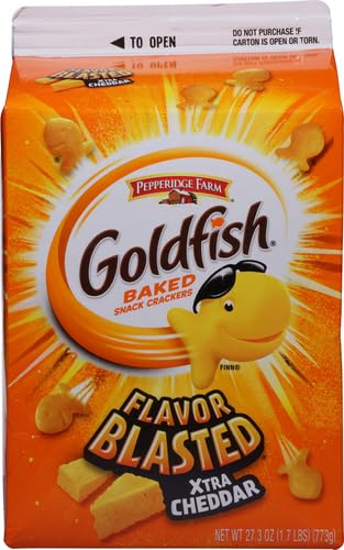 Goldfish Flavor Blasted Xtra Cheddar Cheese Crackers, 27.3 oz Carton (Pack of 2)