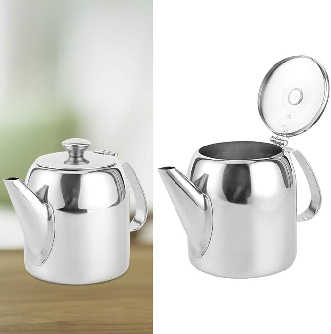 Coffee Pot Teapot Stainless Steel Tea Kettle Cold Short Spout Pour Over for Home Kitchen Hotel Restaurant(20oz)