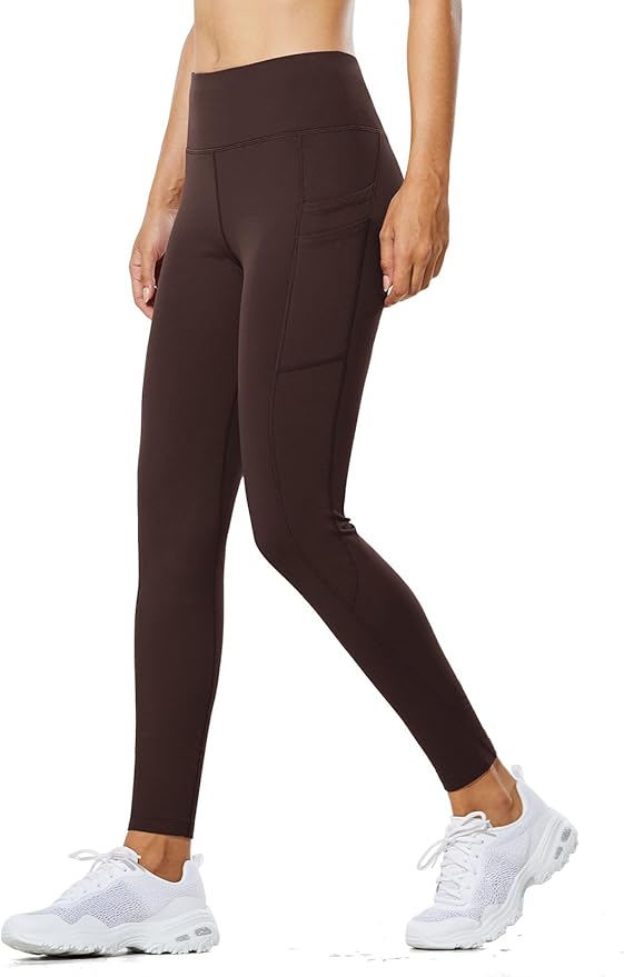 baleaf Women's Fleece Lined Leggings Water Resistant Thermal Winter Warm Tights High Waisted with Pockets Running Gear