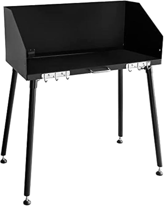 Carbon Steel Camp Cooking with Three-Sided Windscreen and Legs for Outdoor Food Preparation and Dutch Oven,30 X 16 Inch