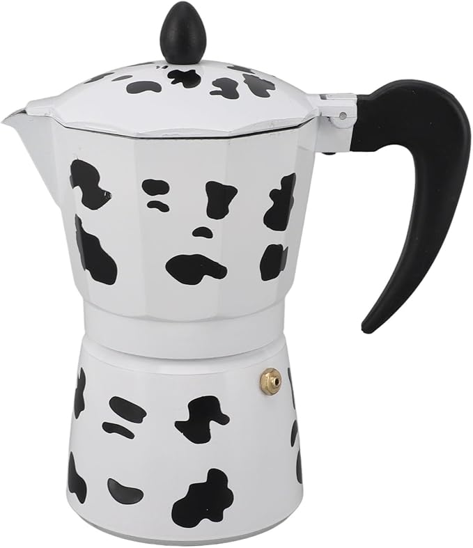 Coffee Pot,Coffee Pot Household Hand Pour Kettle Concentrated Milk Cow Color with Italy Aluminium for Kettle Boil for Home Cafe Outdoor Activities Camping Travel (6 Cups 300ML)