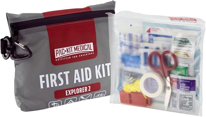 Pac-Kit Watertight Explorer 2 First Aid Kit for Hiking, Camping and Outdoor Activities, 76 Pieces