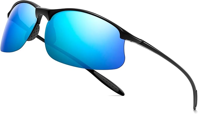 SUNGAIT Ultra-light Sports Sunglasses Rimless Polarized Sun Glasses for Men Fishing Running UV400 Protection