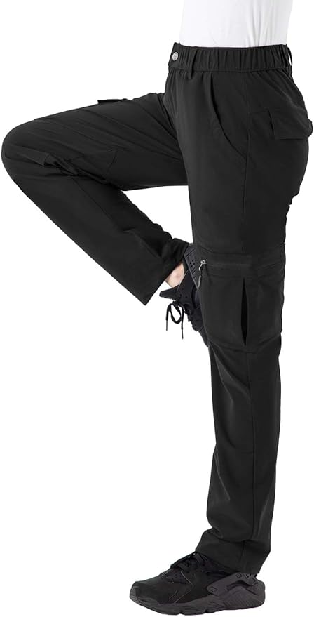 Rdruko Women's Hiking Cargo Pants Water-Resistant Quick Dry UPF 50+ Travel Camping Work Pants Zipper Pockets
