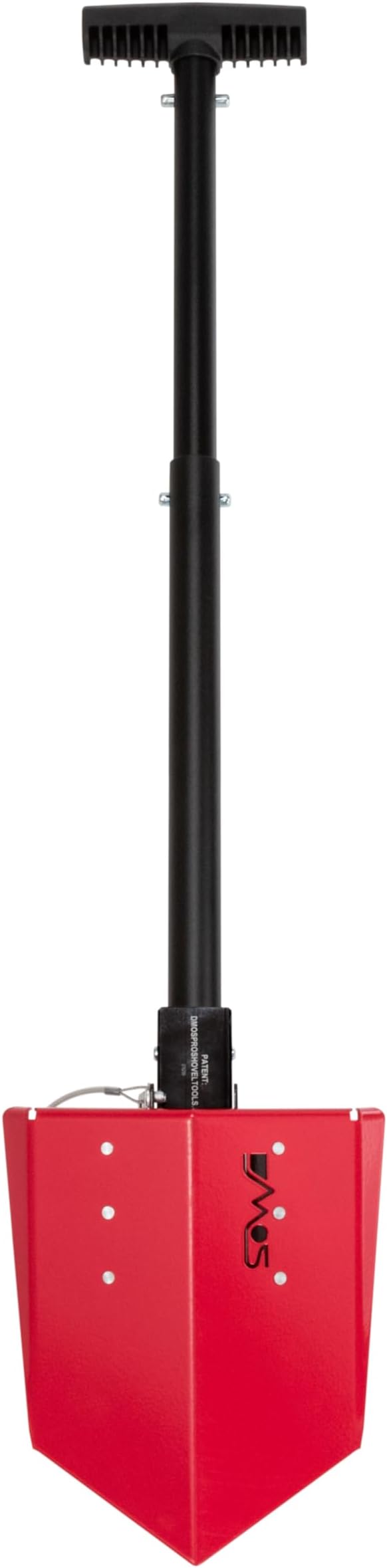 DMOS Delta Shovel - Collapsible Heavy-Duty Steel Folding Shovel for Camping, Overlanding, Survival, Military, Hunting, & Off-Road Use - Racing Red - Compact