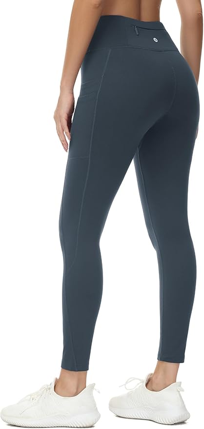 baleaf Women's Fleece Lined Leggings Water Resistant Thermal Winter Warm Tights High Waisted with Pockets Running Gear