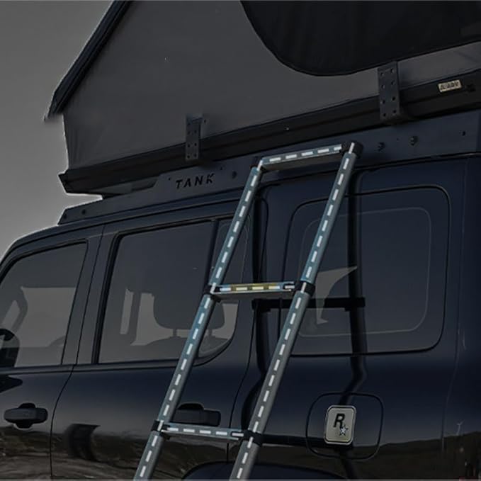 Roof Top Tent Hardshell Rooftop Tents with Ladder, Outdoor 2-3 Person Car Overland-Tents Camping for Van Jeep SUV Truck,Black