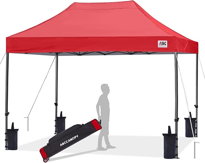 ABCCANOPY Patio Pop Up Canopy Tent 10x15 Commercial-Series (Red)