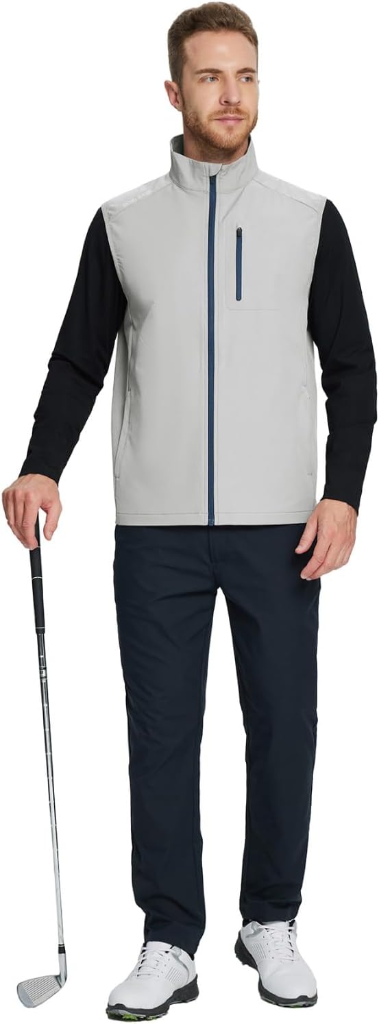 Rouen Mens Vests Outerwear Performance Lightweight Sleeveless Jacket Windproof Softshell Vests Sports Golf Vest for Men