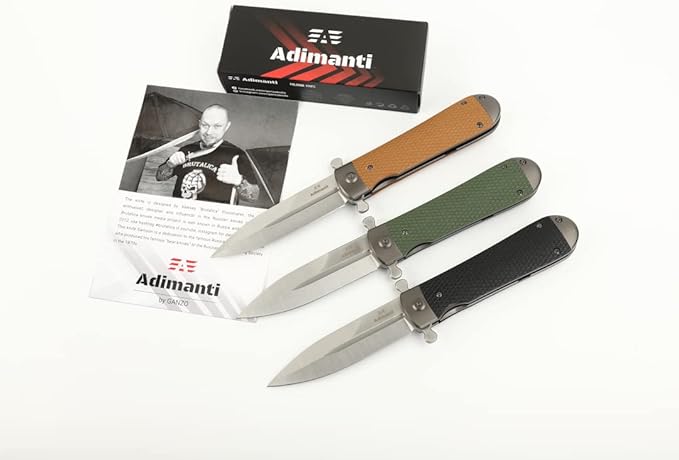 GANZO Adimanti Samson-BR Pocket Folding Knife D2 Steel Blade Anti-Slip G10 Handle with Clip Hunting Fishing Camping Outdoor EDC Pocket Knife (Brown)